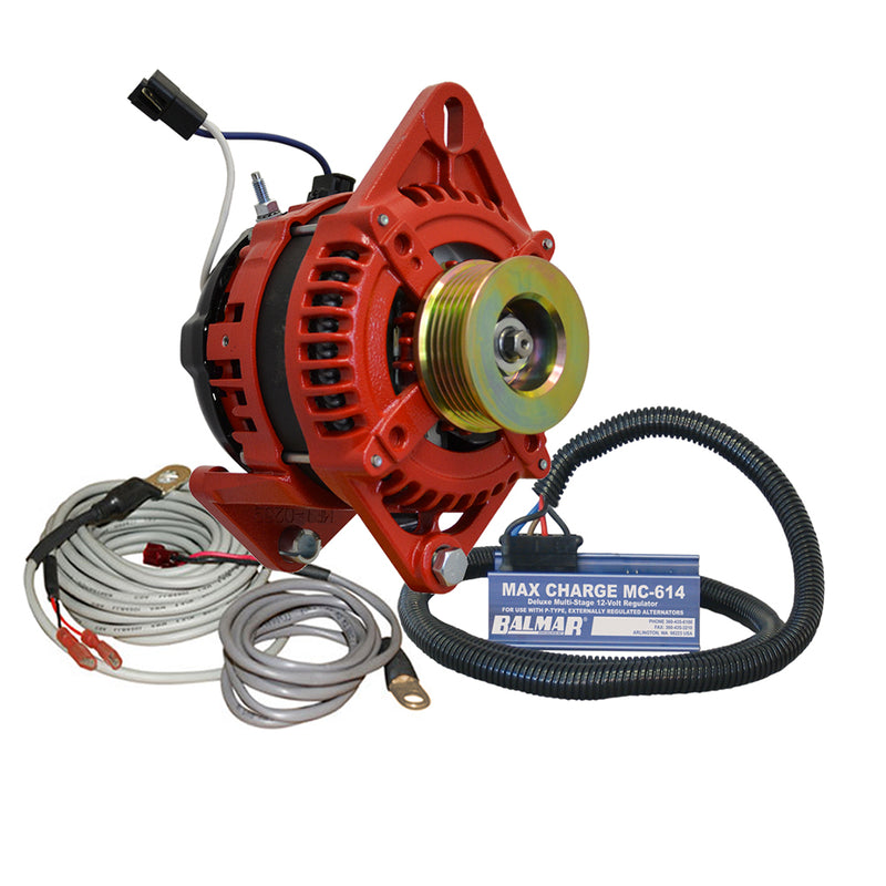 Balmar Alternator 3.15" Dual Foot Saddle K6 Serpentine Pulley Regulator & Temp Sensor - 170A Kit - 12V
