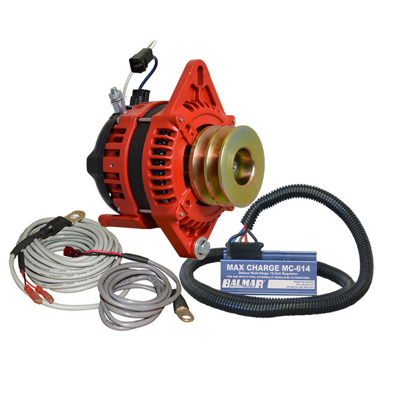 Balmar Alternator 1-2" Single Foot Dual V Pulley Regulator & Temp Sensor - 170A Kit - 12V