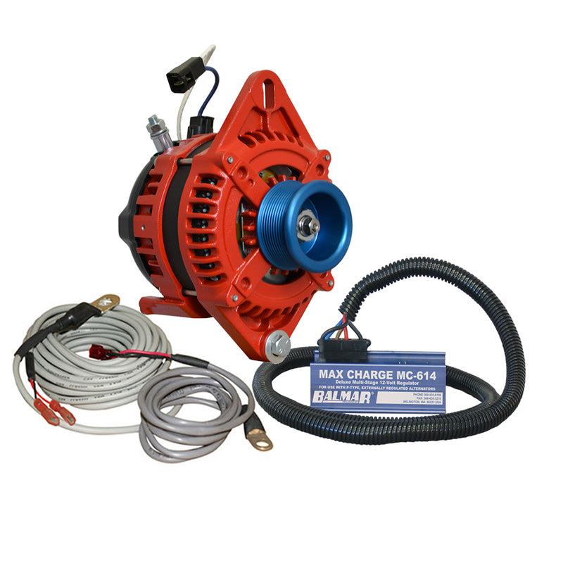 Balmar Alternator 1-2" Single Foot J10 Serpentine Pulley Regulator & Temp Sensor - 170A Kit - 12V