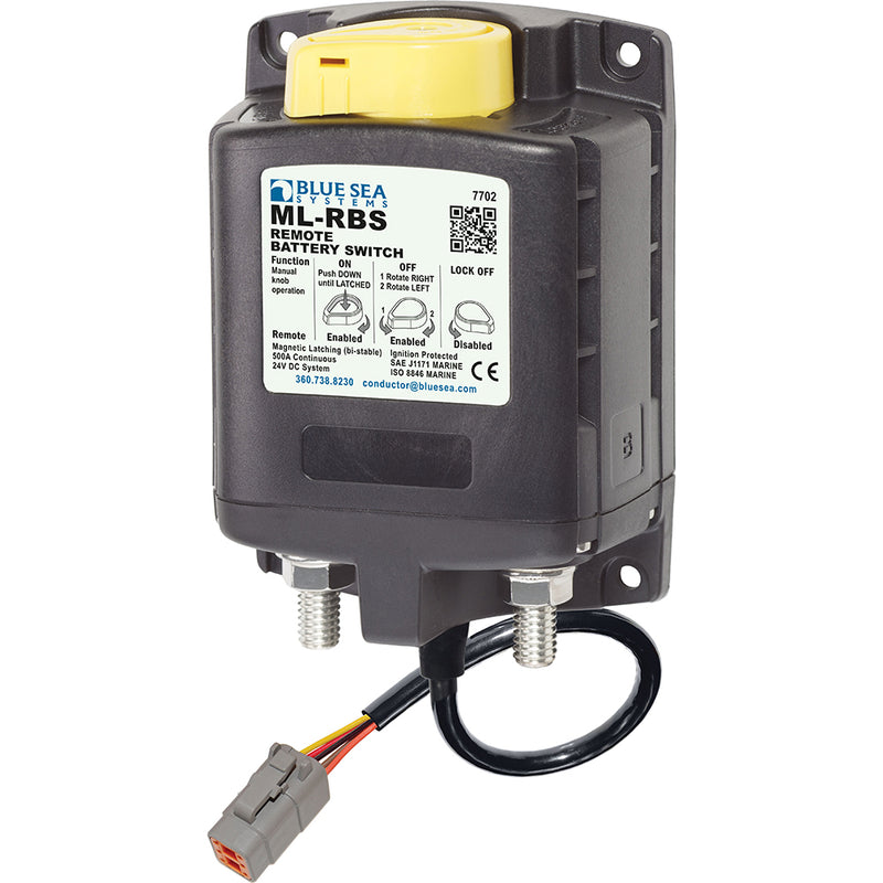 7702100 ML Solenoid 24V 500A w/Manual Control & Deutsch Connector