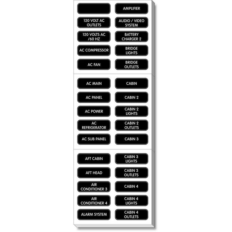 8067 AC Panel Extended 120 Label Set