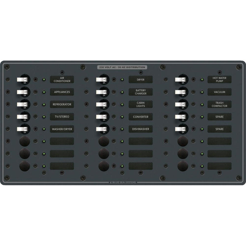 8165 AV 24 Position 230v (European) Breaker Panel - White Switches