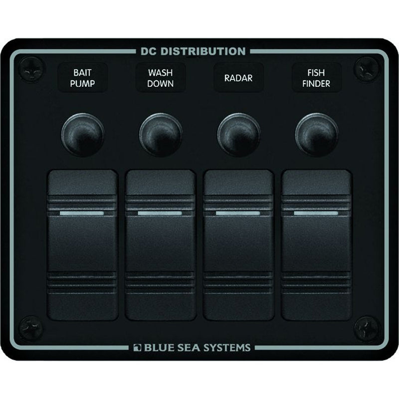 8372 Water Resistant 4 Position - Black - Horizontal Mount Panel