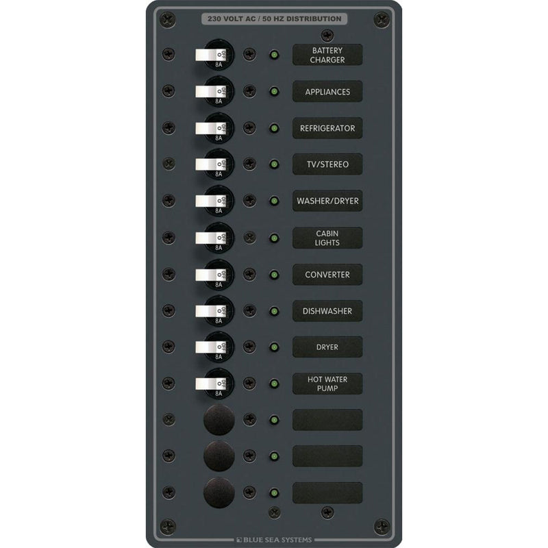 8580 AC 13 Position 230v (European) Breaker Panel (White Switches)