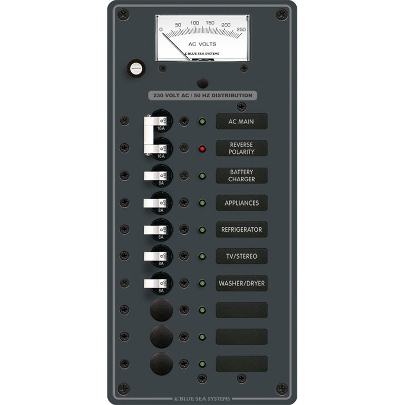 8588 Breaker Panel - AC Main + 8 Positions (European) - White