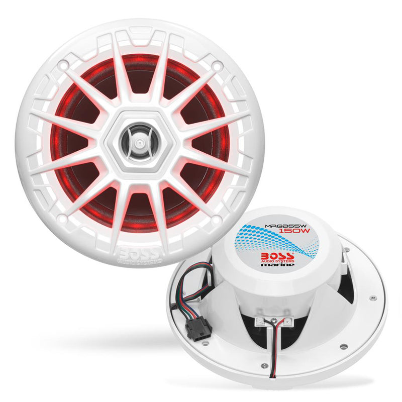 MRGB55W 5.25" Marine Speakers w/RGB Lighting - White