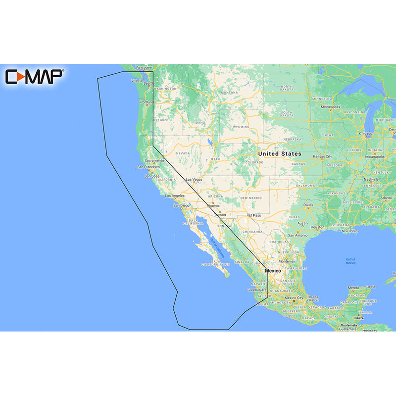 M-NA-Y206-MS West Coast & Baja California REVEAL™ Coastal Chart - Does NOT contain Hawaii