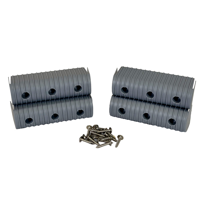 Caliber BunkWrap End Cap 2x6" Grey Accessory Kit w/Stainless Steel Hardware *4-Pack