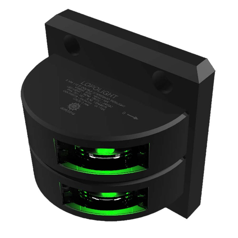 Lopolight Series 201-011 - Double Stacked Masthead Light - 3NM - Vertical Mount - White - Black Housing
