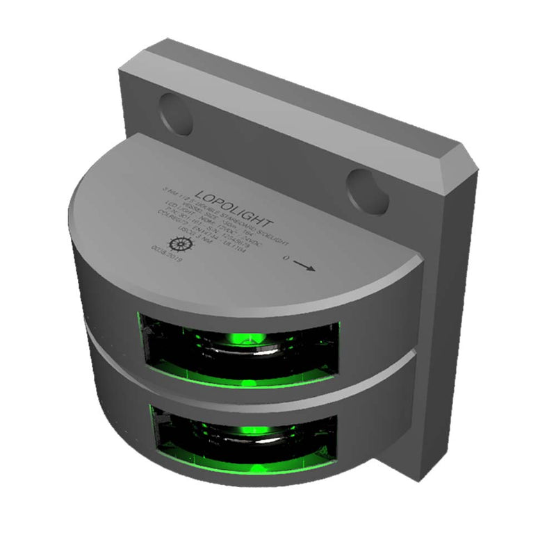 Lopolight Series 201-011 - Double Stacked Masthead Light - 3NM - Vertical Mount - White - Silver Housing