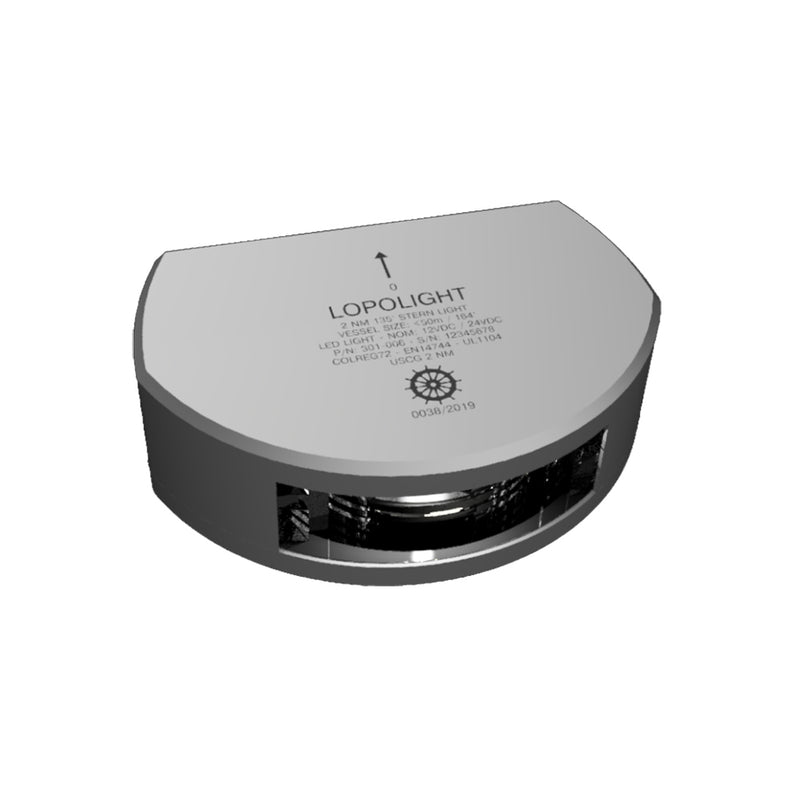 301-006 - Stern Light - 2NM - Vertical Mount - White - Silver Housing