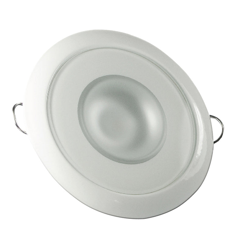 Lumitec Mirage - Flush Mount Down Light - Glass Finish/White Bezel - 3-Color Red/Blue Non-Dimming w/White Dimming