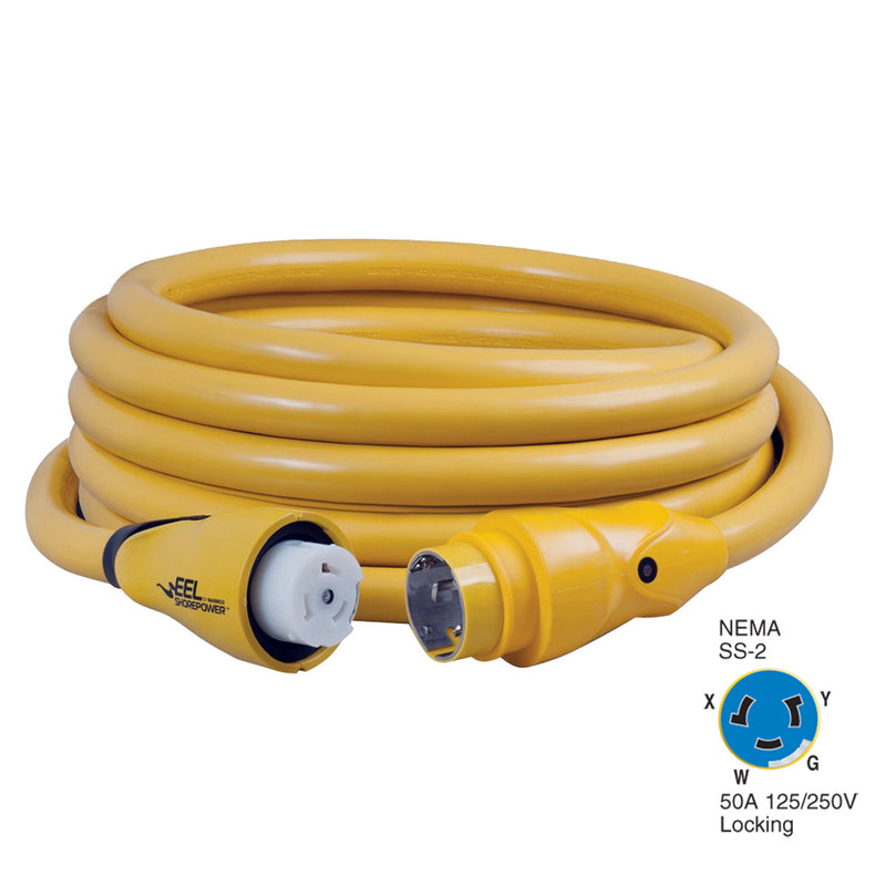 CS504-25 EEL 50A 125V/250V Shore Power Cordset - 25' - Yellow