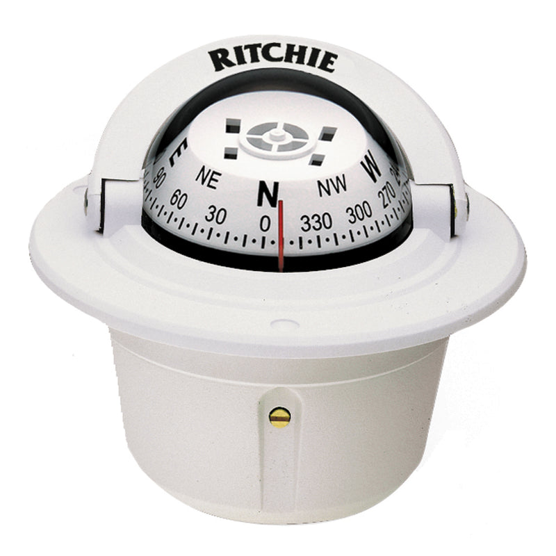 F-50W Explorer Compass - Flush Mount - White