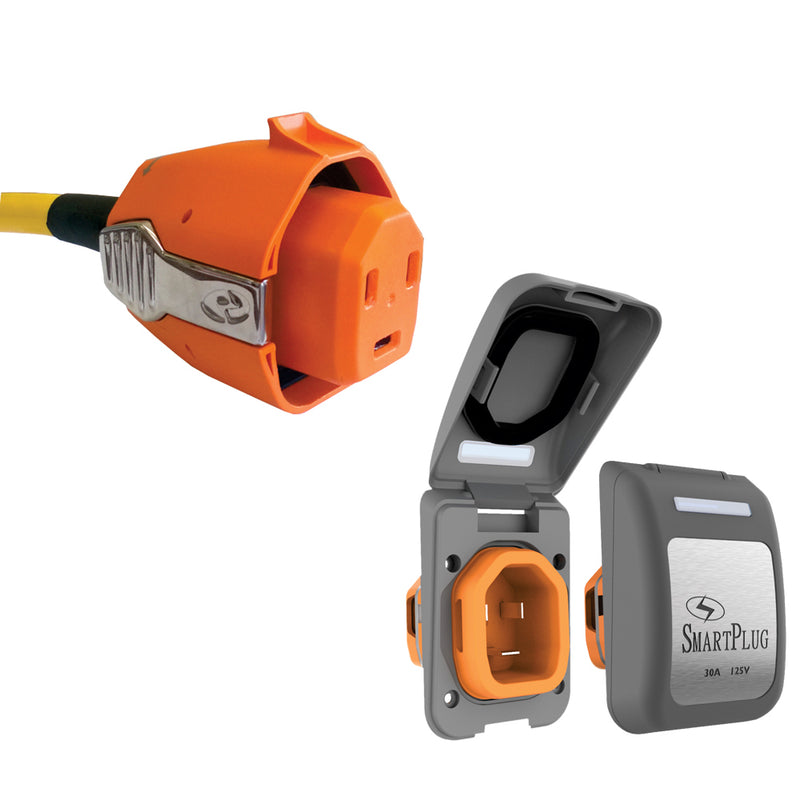 SmartPlug 30 AMP Inlet & Female Cord Connector Combo - Grey