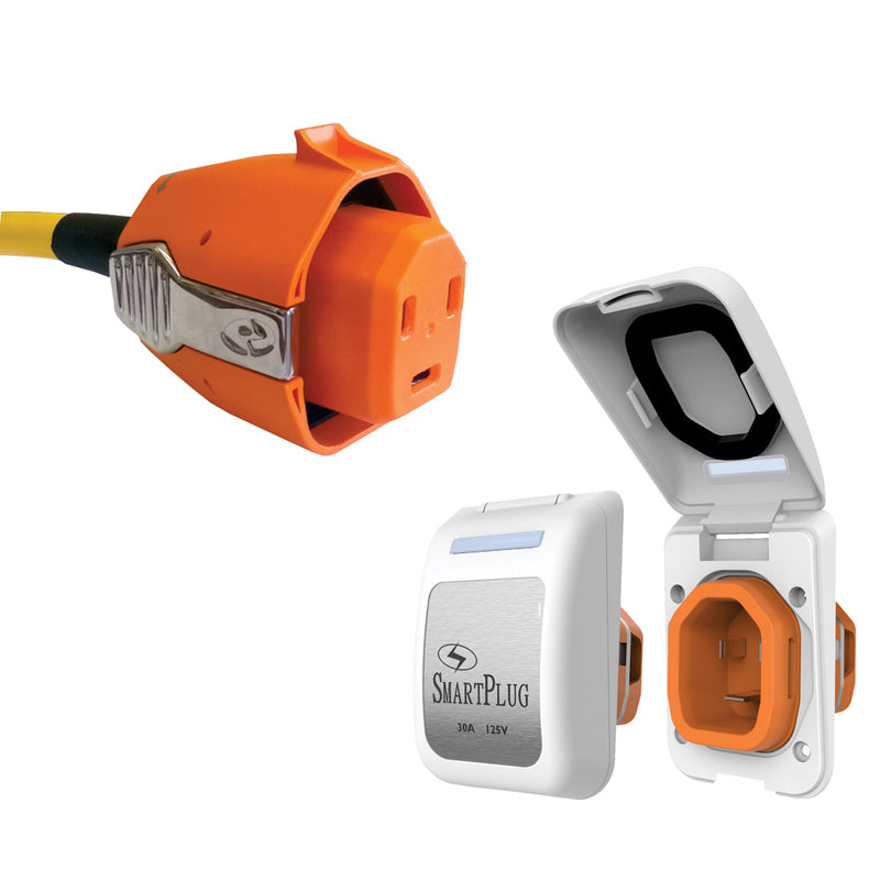 SmartPlug 30 AMP Inlet & Female Cord Connector Combo - White