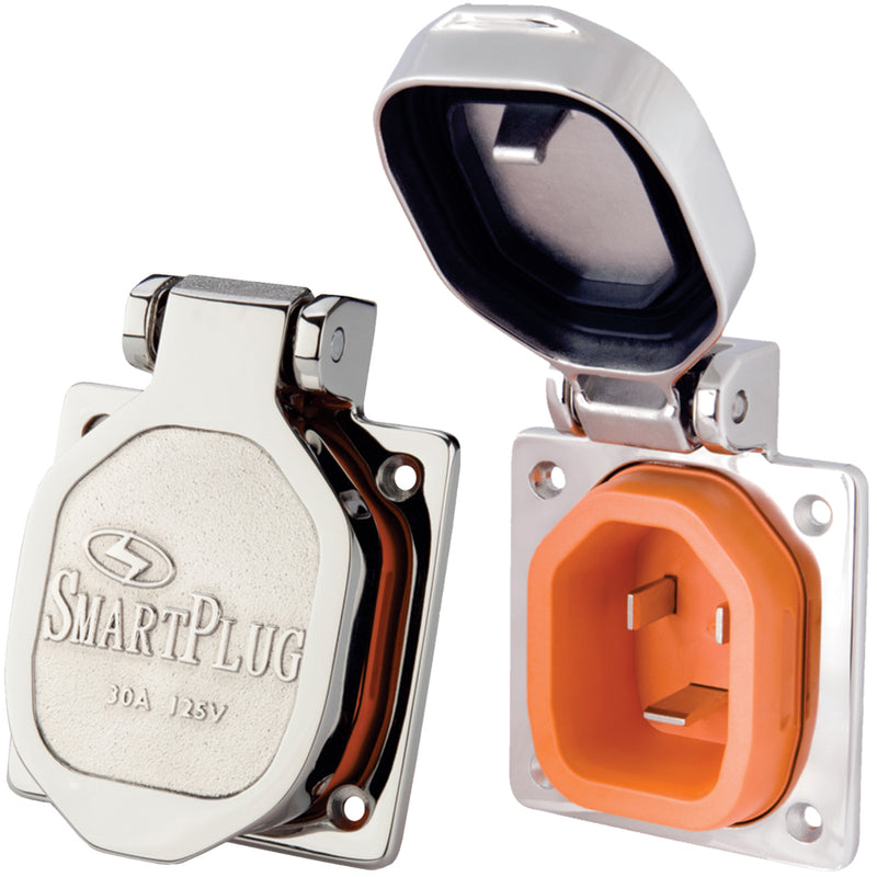 SmartPlug 30 AMP Male Inlet Cover - Stainless Steel