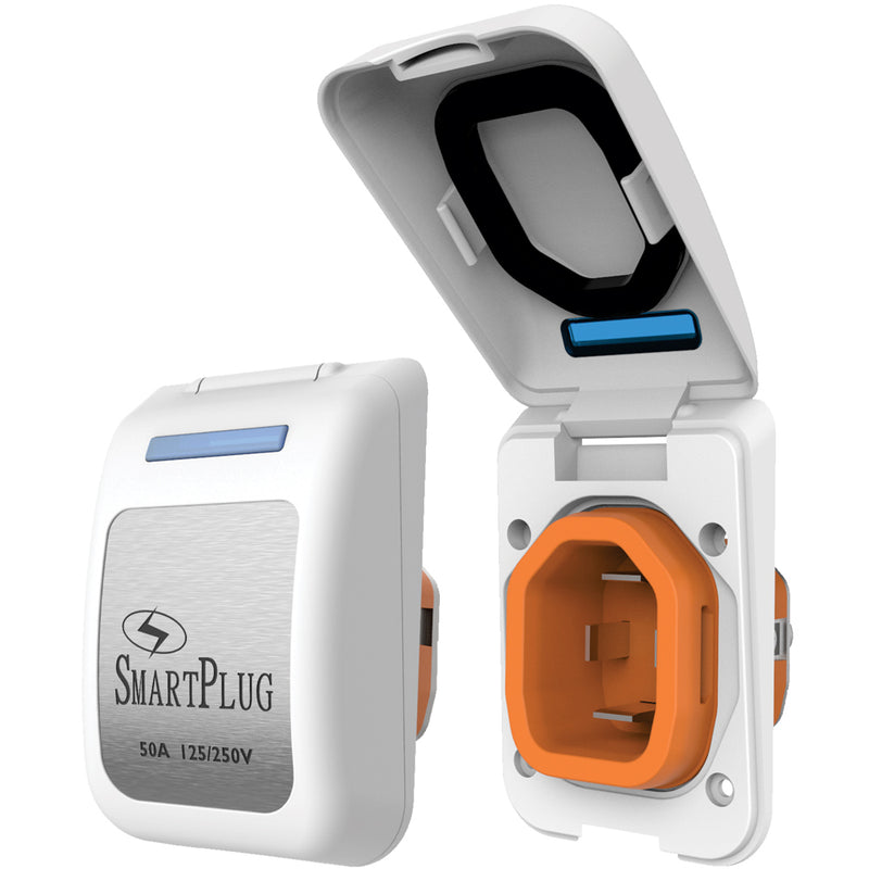 SmartPlug 50 AMP Male Non-Metallic Inlet Cover - White