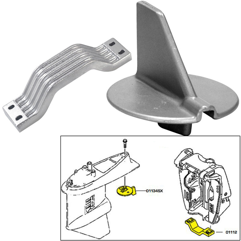 Tecnoseal Anode Kit w3/Hardware - Yamaha 150-200HP Left Hand Rotation - Zinc