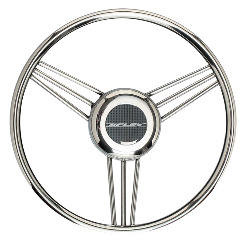 V27 13.8" Steering Wheel - Stainless Steel Grip & Spokes