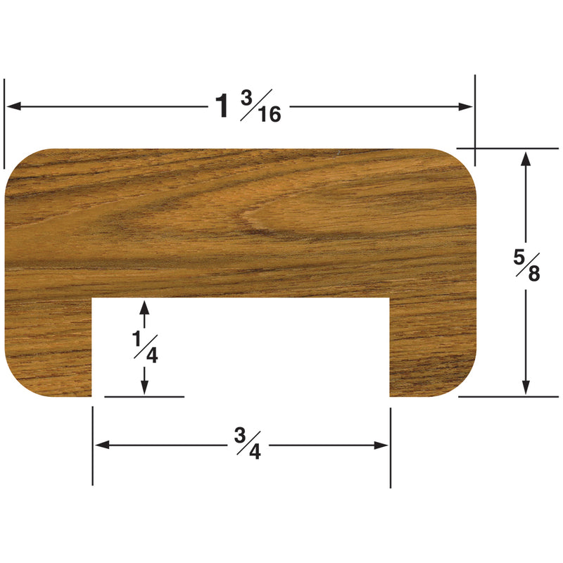 Whitecap Teak Track Bulkhead Molding - 3/4"