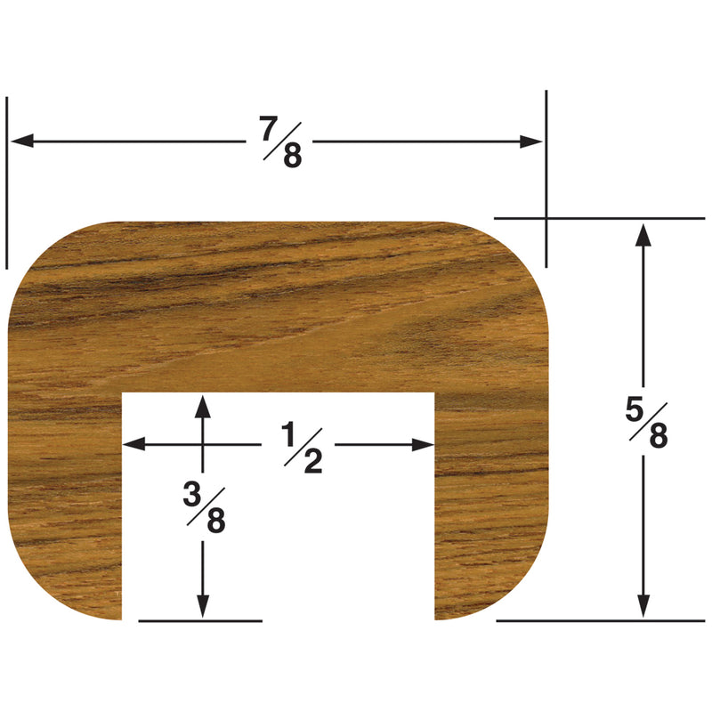 Whitecap Teak Cap Molding Small - 5'