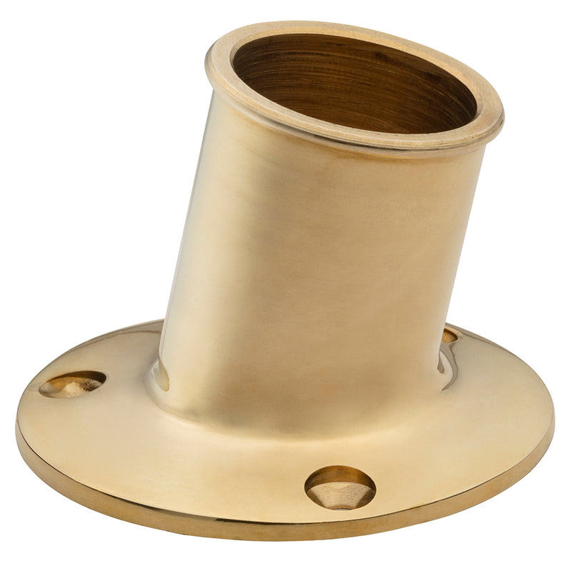Whitecap Top-Mounted Flag Pole Socket Polished Brass - 3/4" ID