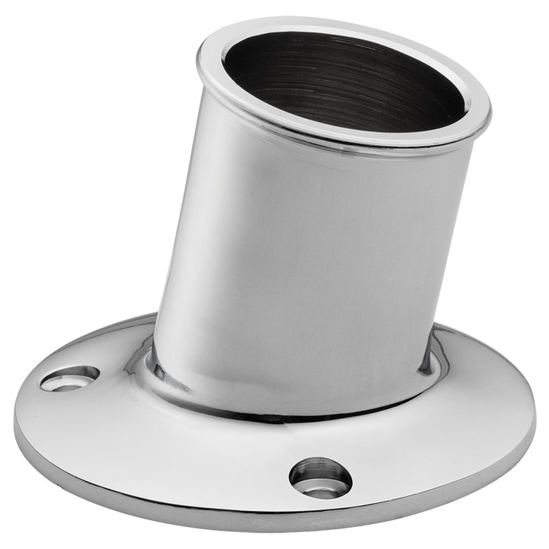 Whitecap Top-Mounted Flag Pole Socket CP/Brass - 1" ID