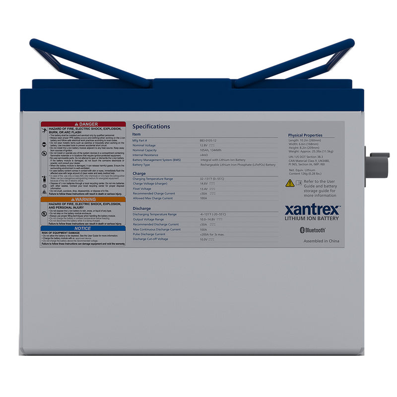 Xantrex Lithium Ion Phosphate (LiFePO4) Battery - 105AH - 12VDC