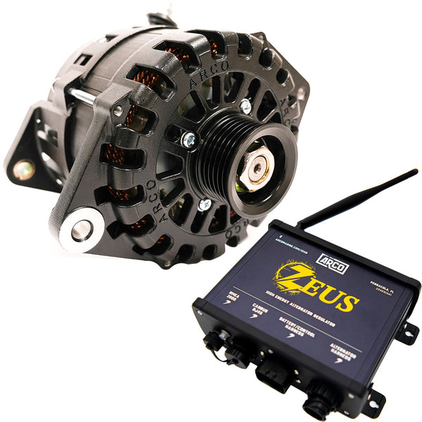 ARCO Zeus A225S 3.15 Alternator w/Isolated Ground (Common Rail), Terminal Block & Zeus High-Energy Alternator Regulator