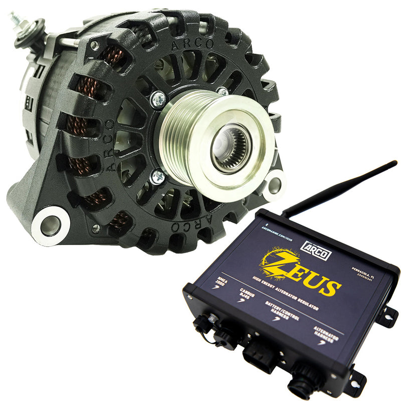 ARCO Zeus 24V 4kW Low Turn On (LTO) N62 Alternator w/Clutch Pulley & Zeus High-Energy Alternator Regulator