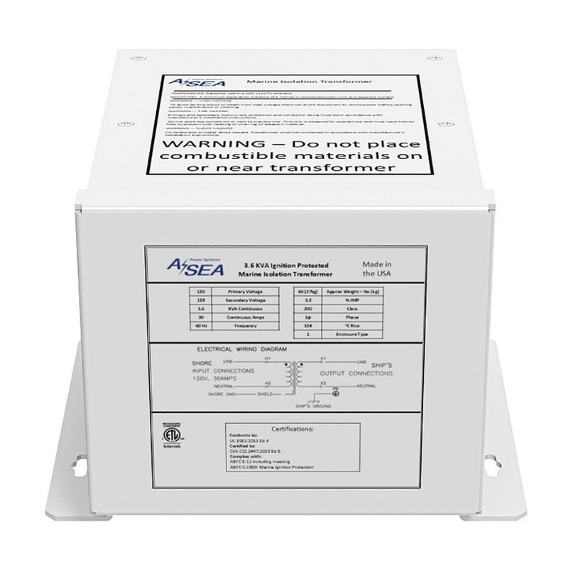 ASEA Power Systems 3.6 kVA Isolation Transformer