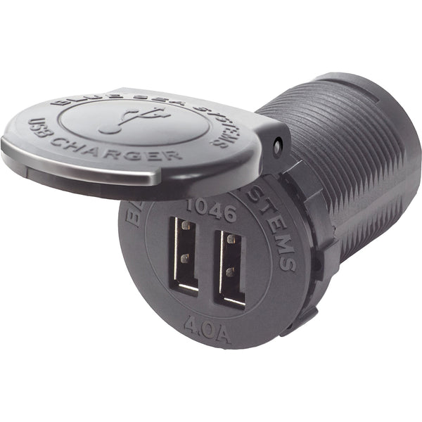 1046 48V Dual USB Charger Socket Mount