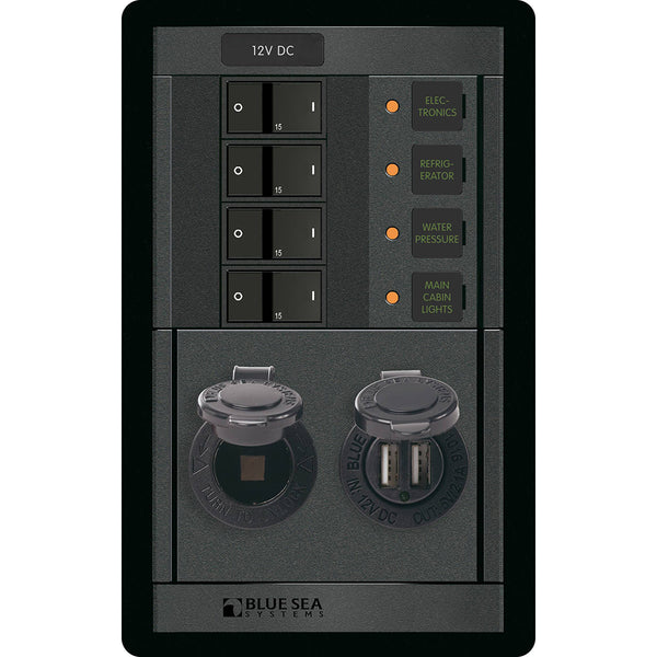 1495 - 360 Panel - 4 Position 12V w/Dual USB & 12V Socket
