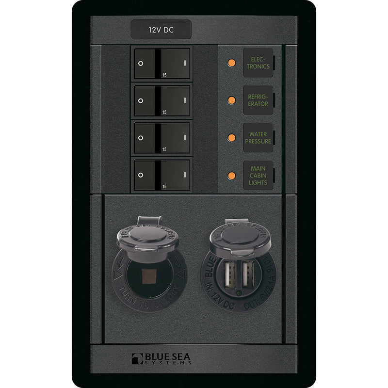 1495 - 360 Panel - 4 Position 12V w/Dual USB & 12V Socket