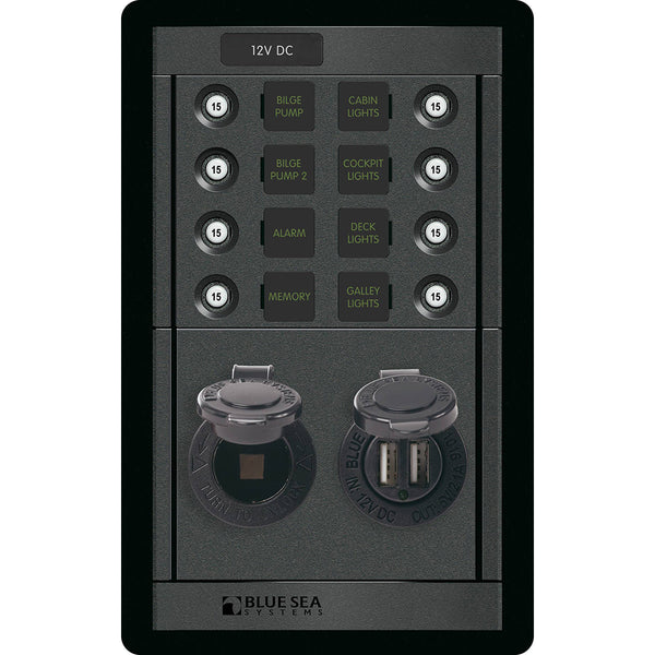 1498 - 360 Panel - 8 Position 12V Panel w/Dual USB & 12V Socket