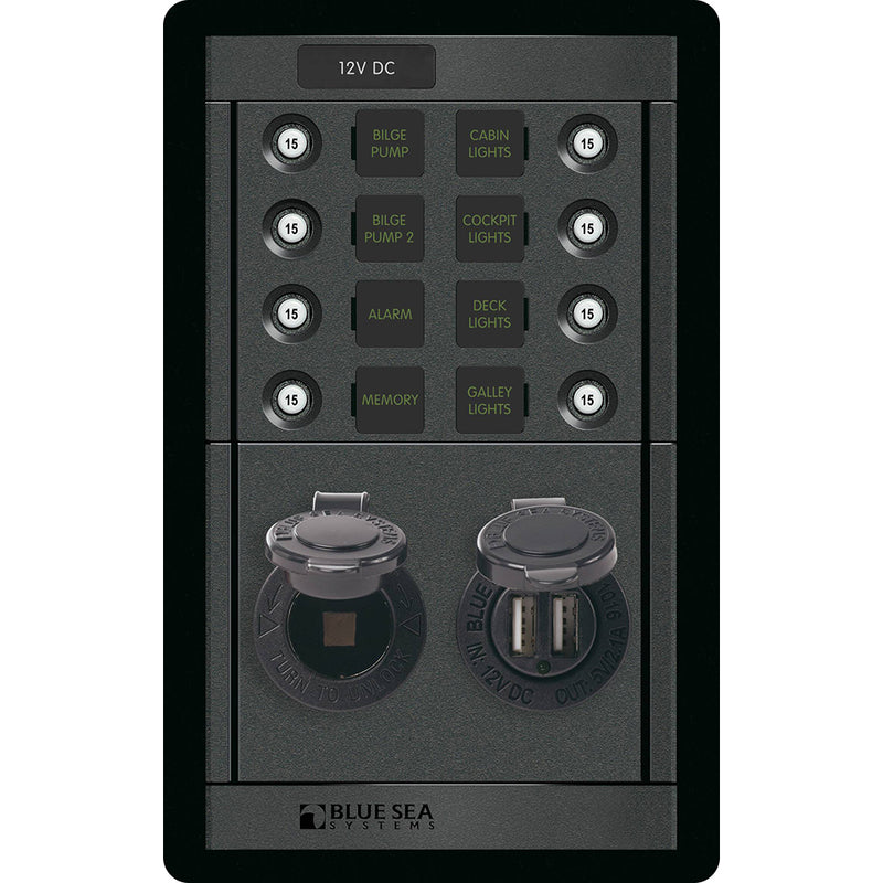 1498 - 360 Panel - 8 Position 12V Panel w/Dual USB & 12V Socket