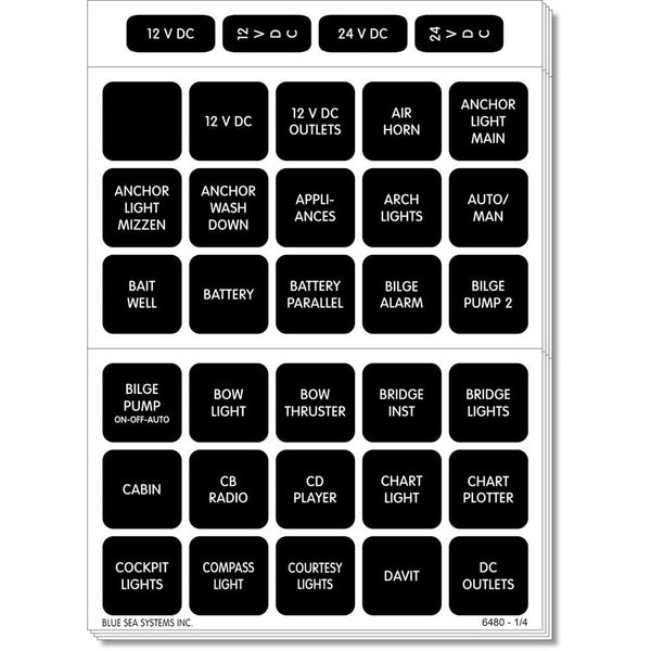 4218 Square Format Label Set for Battery Management Panels - 30