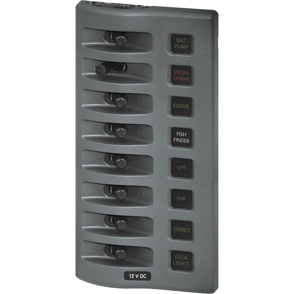 4308 WeatherDeck Water Resistant Fuse Panel - 8 Position - Grey