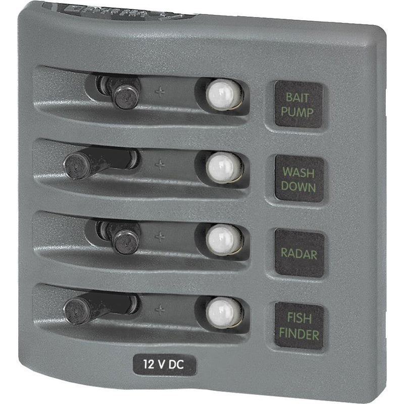 4374 WeatherDeck Water Resistant Circuit Breaker Panel - 4 Position - Grey