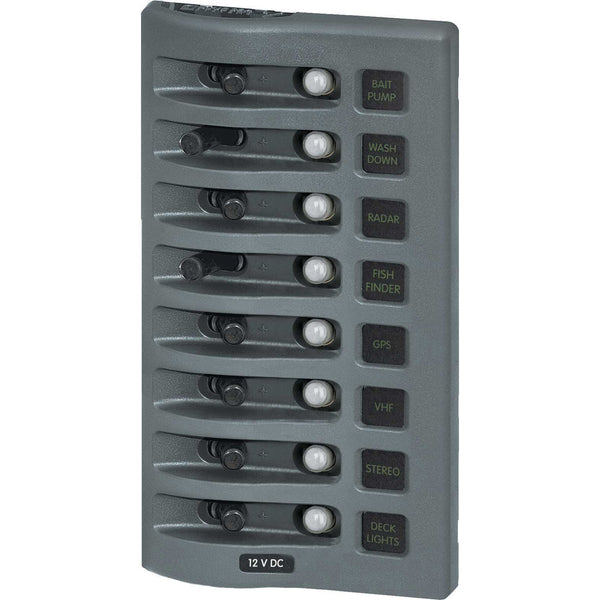 4378 WeatherDeck Water Resistant Circuit Breaker Panel - 8 Position - Grey
