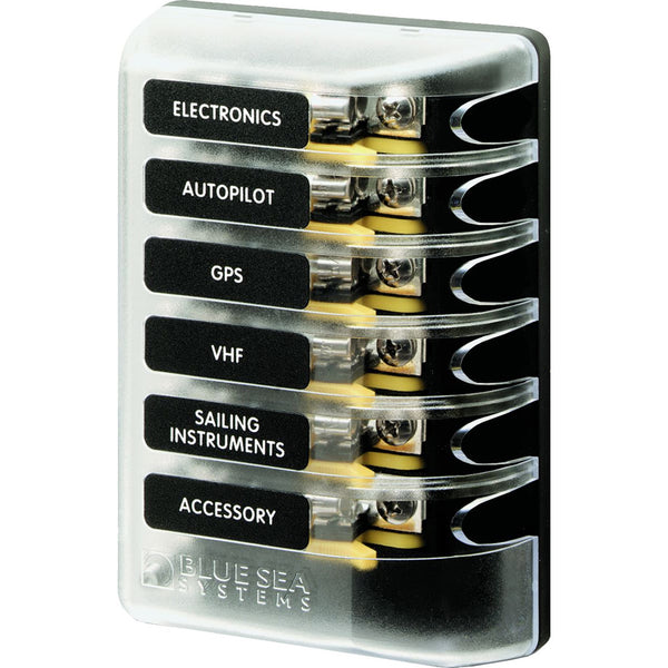 5018 ST Glass Fuse Block w/out Negative Bus - 6 Circuit