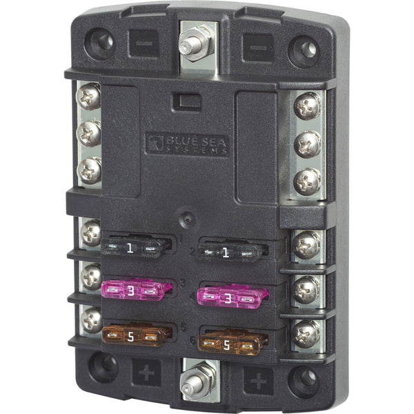 5030 ST Blade Fuse Block w/o Cover - 6 Circuit w/Negative Bus
