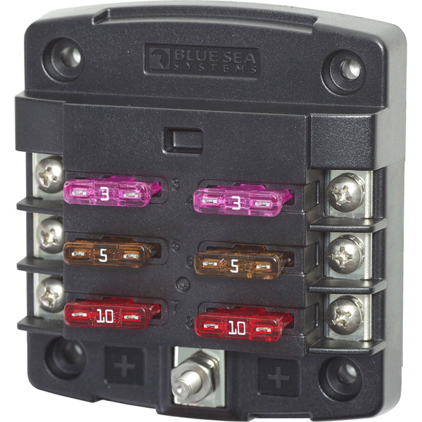 5033 ST Blade Fuse Block w/out Cover - 6 Circuit w/out Negative Bus