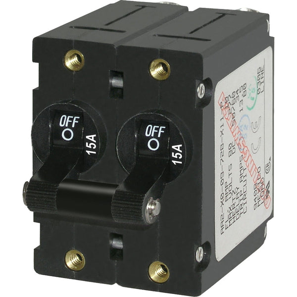 7234 A-Series Double Pole Toggle - 15A - Black