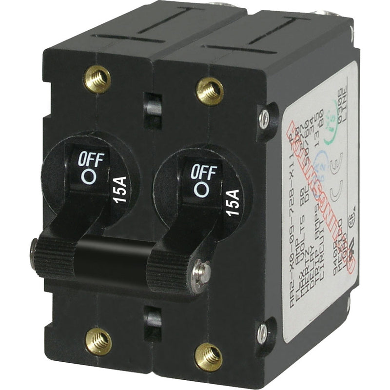 7234 A-Series Double Pole Toggle - 15A - Black