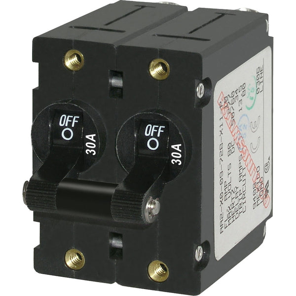 7237 A-Series Double Pole Toggle - 30A - Black