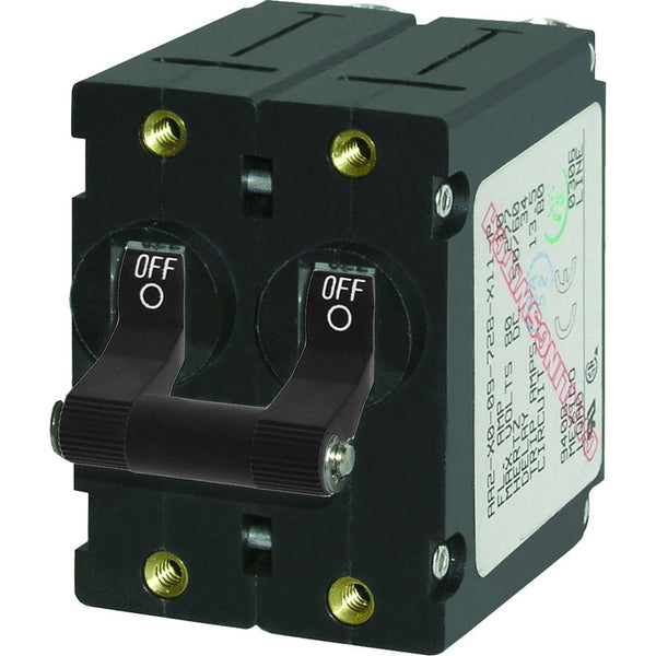 7241 A-Series Double Pole Toggle - 50A - Black