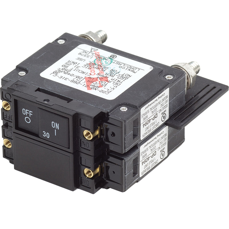 7465 UL-489 Circuit Breaker - 30A Flat Rocker