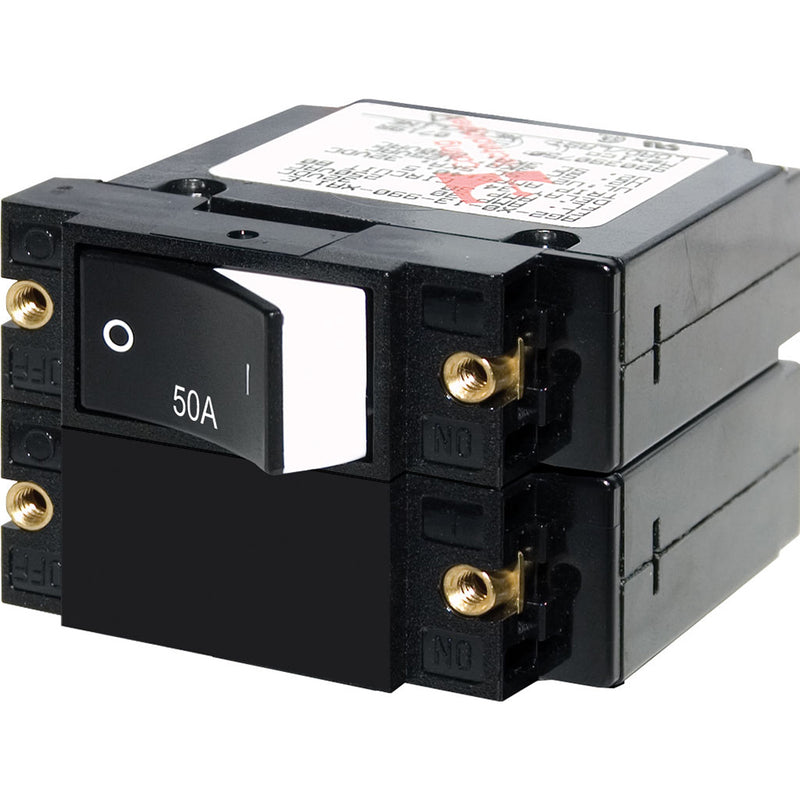 7577 A-Series Raised Rocker Circuit Breaker - Double Pole - 50A
